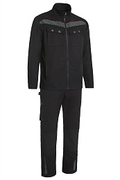 Костюм мужской летний ГРЕЙБЛЭК (GREYBLACK) cо световозвращающими полосами, черный купить в Красноярске по низкой цене Костюм мужской летний ГРЕЙБЛЭК (GREYBLACK) cо световозвращающими полосами, черный купить в Красноярске по низкой цене