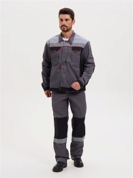 Костюм мужской летний МОДУЛЬ т.серый/черн/св.серый (куртка+брюки) купить в Красноярске по низкой цене