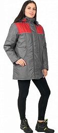Куртка женская зимняя СНЕЖАНА, тк. Дюспо, т.серый/красный купить в Красноярске по низкой цене Куртка женская зимняя СНЕЖАНА, тк. Дюспо, т.серый/красный купить в Красноярске по низкой цене