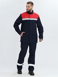 Костюм сварщика ВЕЛД-СОП 1-й класс защиты (тк.Хлопок-ОП,350) брюки, т.синий/красный купить в Красноярске по низкой цене Костюм сварщика ВЕЛД-СОП 1-й класс защиты (тк.Хлопок-ОП,350) брюки, т.синий/красный купить в Красноярске по низкой цене