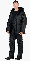 Костюм мужской зимний СИРИУС-БЕЗОПАСНОСТЬ черный (куртка+полукомбинезон) купить в Красноярске по низкой цене Костюм мужской зимний СИРИУС-БЕЗОПАСНОСТЬ черный (куртка+полукомбинезон) купить в Красноярске по низкой цене