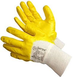Перчатки GWARD ASTRA ЛЕГКИЕ 3/4 (ASTRA LITE 3/4) с частичной обливкой нитрилом жёлтого цвета N3101 купить в Красноярске по низкой цене