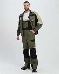 Костюм мужской летний ВЕКТРОН-2 (Формула-2) хаки/черный/бежевый (куртка+ полукомбинезон) купить в Красноярске по низкой цене Костюм мужской летний ВЕКТРОН-2 (Формула-2) хаки/черный/бежевый (куртка+ полукомбинезон) купить в Красноярске по низкой цене