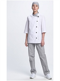Костюм женский Канди (тк.ТиСи,120), серый/белый (куртка+брюки) купить в Красноярске по низкой цене Костюм женский Канди (тк.ТиСи,120), серый/белый (куртка+брюки) купить в Красноярске по низкой цене